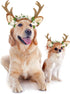 FLAdorepet Pet Cat Dog Elk Antler Deer Horn Headband for Halloween Christmas Dog Costume Outfits