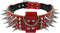 Pet Artist 2" Wide Luxury Genuine Leather Spiked Studded Dog Collars for Medium & Large Dogs, Red, XL, Neck 21-24"