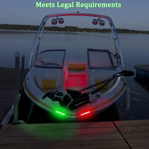 Boaton Boat Navigation Lights, Super Bright Bow Lights For Night Fishing, No Drilling Adhesive Install For Pontoon