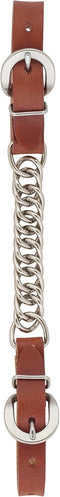 Weaver Leather Single Flat Link Nickel Plated Chain Curb Strap, Canyon Rose, 4 1/2"