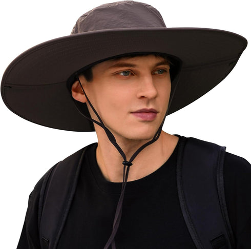 Wide Brim Hat, UPF 50++ Breathable Waterproof Cowboy Style Boonie Hat, UV Protection