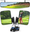 HKOO Universal Golf Cart Mirror Kit - Rear View Mirror, Wide Rear View Convex and Folding Side View Mirrors for Club