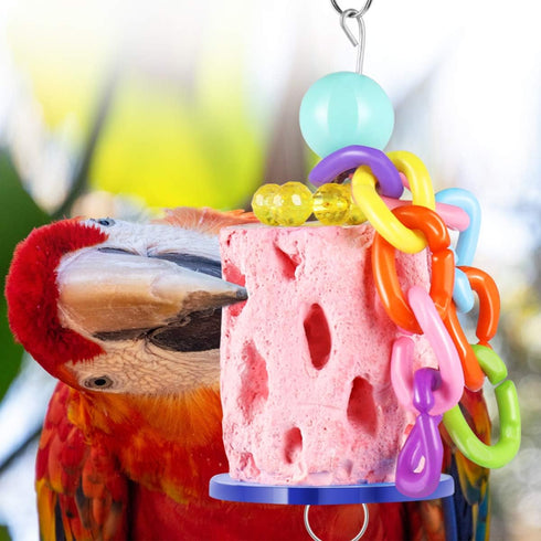 POPETPOP 2 Pcs Bird Chewing Toys - Beak Grinding Stone for Parakeet Treats, Teeth Grinding Chew Toy for Parrot,