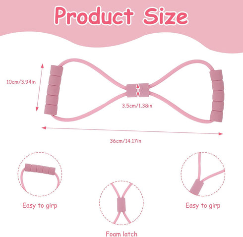 TURAOHU 2-Pack 8 Figure Resistance Band, Saludea Resistance Band with Handles Stretch Fitness Strap for Full-Body