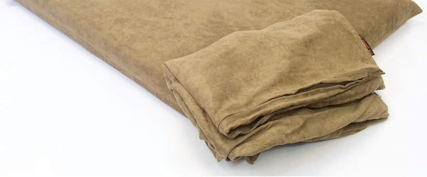 Luxurious Comfort Pet Dog Bed - External Cover for Small and Large Dogs, COVER ONLY (47"x29" (45"x27"x3"), Suede -