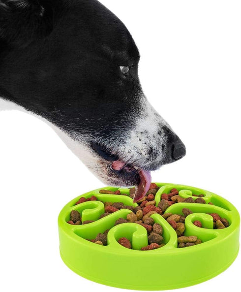 Slow Feeder Dog Bowl, Anti-Choking, Help Prevent Bloat, Non-Toxic BPA Free Feeding Dish SH-10303, Green