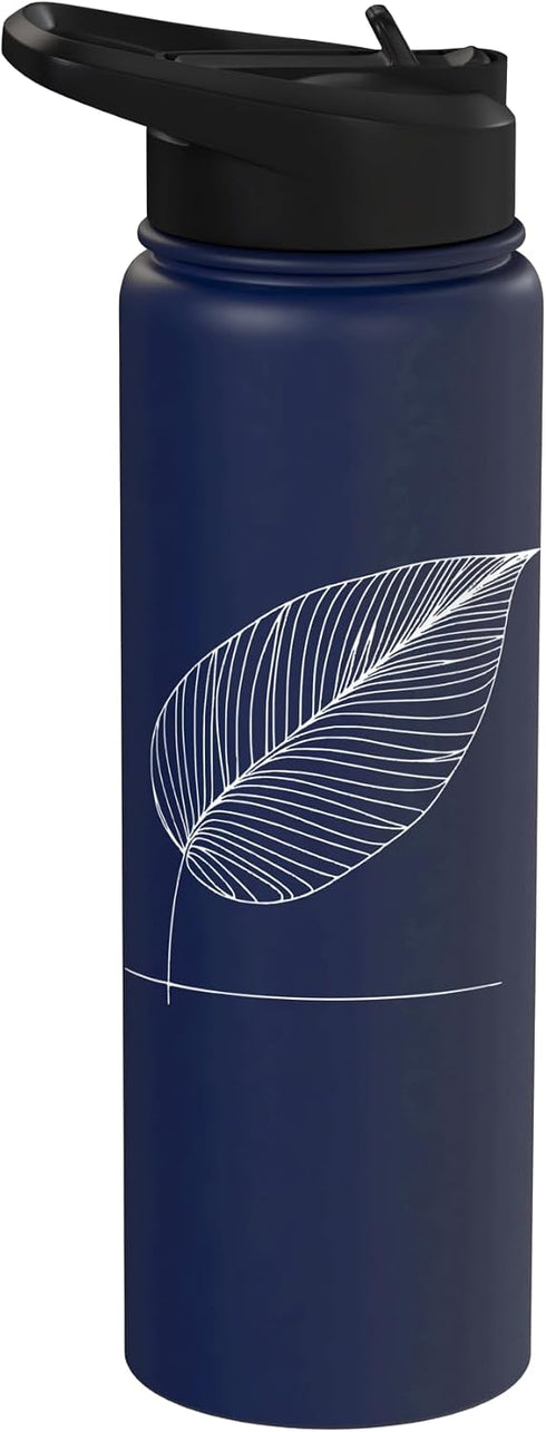 Jimbeels Banana Leaf Line Art Plant Lover Stainless Steel Insulated Water Bottle