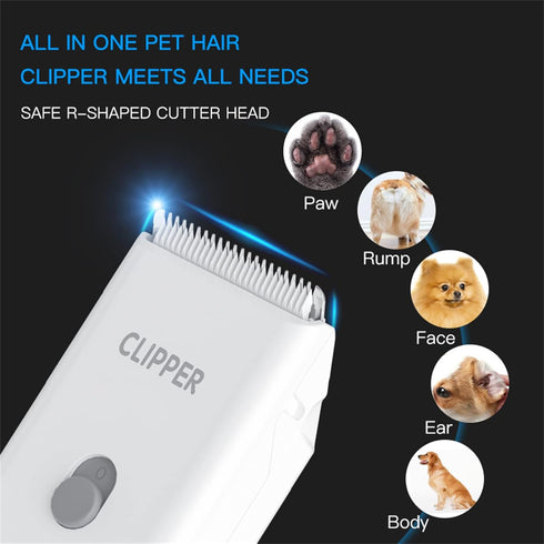 2-in-1 Professional Dog Grooming Kit - Low Noise, Waterproof, USB Rechargeable, Safe Ceramic Blade for Dogs and Cats