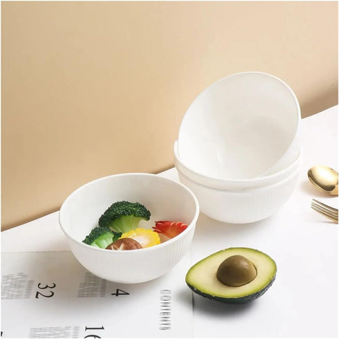 Generic 4/8pcs Meal(8pcs-White) Vertical Grain Bowl Reusable Household Plastic Anti-drop Rice Outdoor Camping