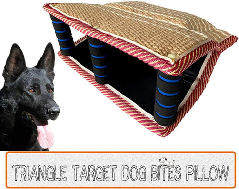 Dog Bite Pillow Jute Wedge Tug Toy - Training Sleeves with 3 Comfortable Handles for K9 Schutzhund Work