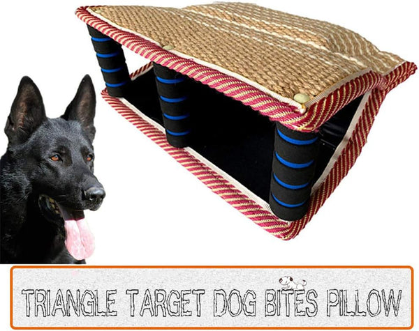 Dog Bite Pillow Jute Wedge Tug Toy - Training Sleeves with 3 Comfortable Handles for K9 Schutzhund Work