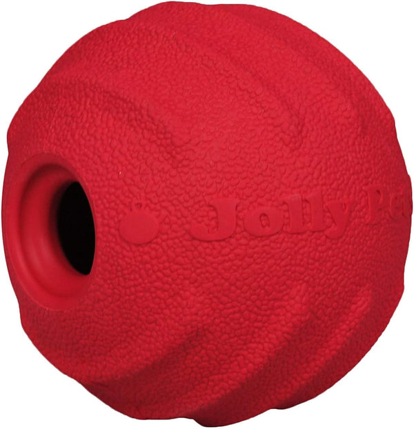 Jolly Pets Tuff Tosser Bouncing Ball Tog Toy/Treat Holder, 4 Inches, Red,