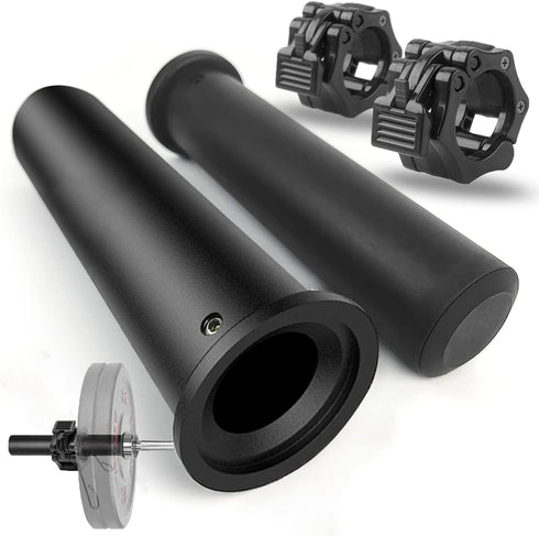 GreenBean 2PCS Olympic Adapter Sleeve 11.8" with Olympic Barbell Clamps, Converts 1" to 2" Weight Plate