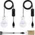 Onite 2-Pack USB LED Light Bulb, 2700K Warm White, Emergency Backup Lighting for Camping, RV, Garage, Power Outage