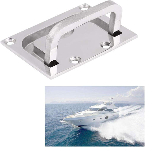 Tbest Flush Ring Pull Handle, Stainless Steel Boat Flush Hatch Locker Cabinet Pull Handle for Marine Yacht Boating
