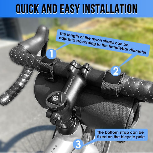 WOTOW Waterproof Bike Handlebar Bag with Large Reflective Area & Strips, Front Pouch with Waterproof Zipper
