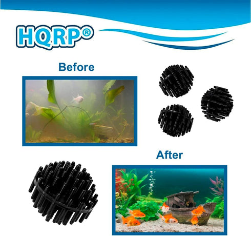 HQRP 100 pcs Bio Balls Filter Media 1.5 Inch, Large Bio Ball for Aquarium, Pond, Waterfall Filter Media in Mesh Bag