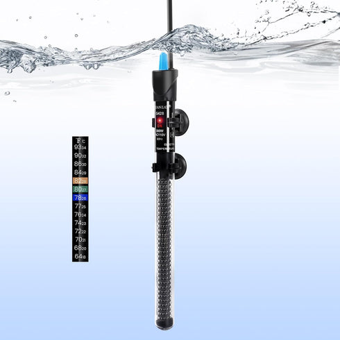 AQUANEAT 300W Aquarium Heater, Adjustable Submersible Water Thermostat with Thermometer for Fish Tanks