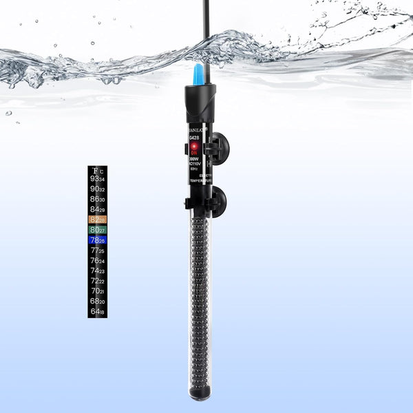 AQUANEAT 300W Aquarium Heater, Adjustable Submersible Water Thermostat with Thermometer for Fish Tanks