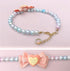 KUDES Adjustable Dog Necklace, Elegant Princess Style Pink Pearl Collar with Bow for Female Dogs, 2XL (18.8-21.6 Inches)