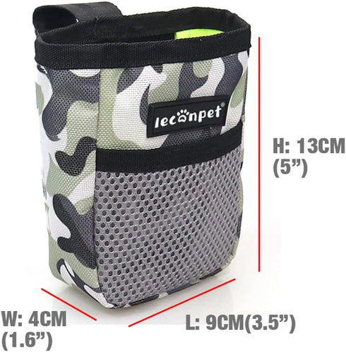 leconpet Portable Dog Treat Pouch for Training, Perfect Food Snack Storage Holder for Puppy Walking (Camo)