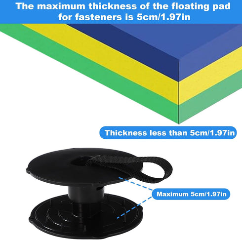 Lyreh Grommet Floating Water Mat Tether Kit, Plastic Premium Portable Floating Mat Straps Tether Rope Kit Practical