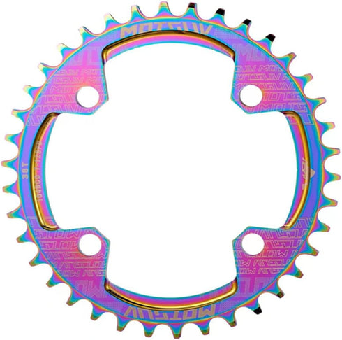 YBEKI 32T 34T 36T 38T Chainring, 104BCD Round Narrow Wide Single Bike Chainring for 8-11 Speed MTB Road