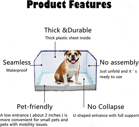Bencacawinstyle M-36''Lx23.6''Wx16''H) Dog Grass Pad with Tray,Foldable Dog Litter Box with High Walls,Odor Free