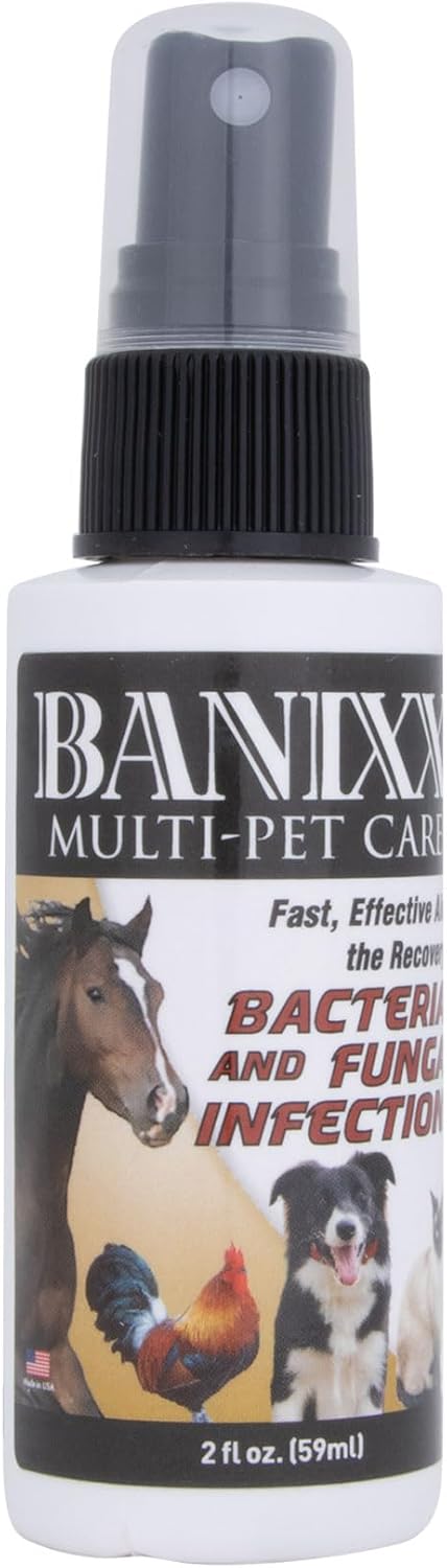 BANIXX Travel Size Horse and Pet Care Spray for Scratches, Wounds, Itchy Skin, Safe Around Eyes