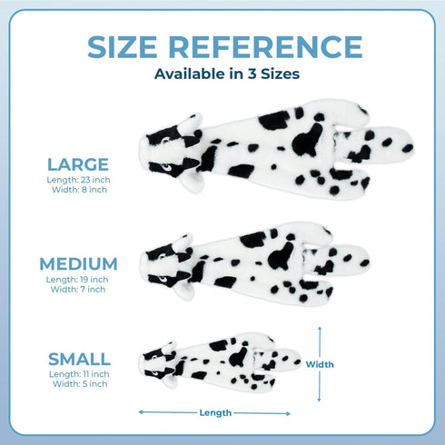 Best Pet Supplies 2-in-1 Stuffless Squeaky Dog Toys, Soft, Durable Fabric, No Stuffing, Cow, Large
