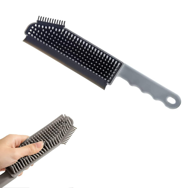 Pet Hair Removal Brush, 3 in 1 Mirror Cleaning Brush with Scratch Free Rubber Bristles for Cars, Carpets