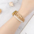 Pearl Beaded Bands for Fitbit Charge 6/Charge 5, Stylish Gold Love Shape Link Chain Jewelry Bracelet