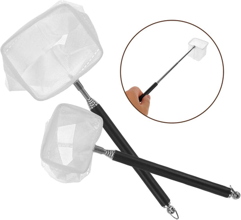 2pcs Set (5x4.5cm 7x6.5cm) Beaupretty Extendable Shrimp Separation Net with Fine Mesh for Aquarium and Fish Tank, Small