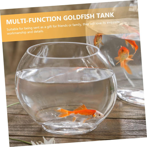 Flat Fish Tank Hydroponic Planter, Glass Aquarium Bowl, Water Plant Vase, Betta Tank Fish Supplies