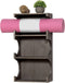 MyGift Wall Mounted Vintage Gray Wood 3-Tier Foam Roller, Yoga Mat Hanging Rack with Display Shelf