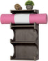 MyGift Wall Mounted Vintage Gray Wood 3-Tier Foam Roller, Yoga Mat Hanging Rack with Display Shelf