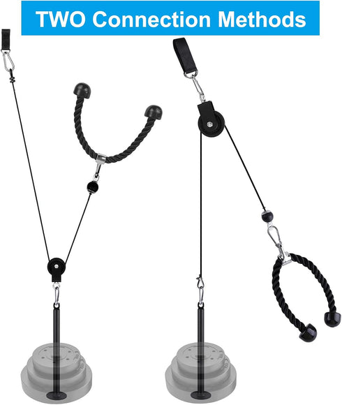 LFJ LAT Pull Down and Lift Weight Pulley System, Cable Machine Pulley Attachment for Home Gym Equipment