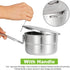 Stainless Steel Camping Cook Pot with Lid, 1.5L Large Capacity for Camping, Hiking, and Picnic