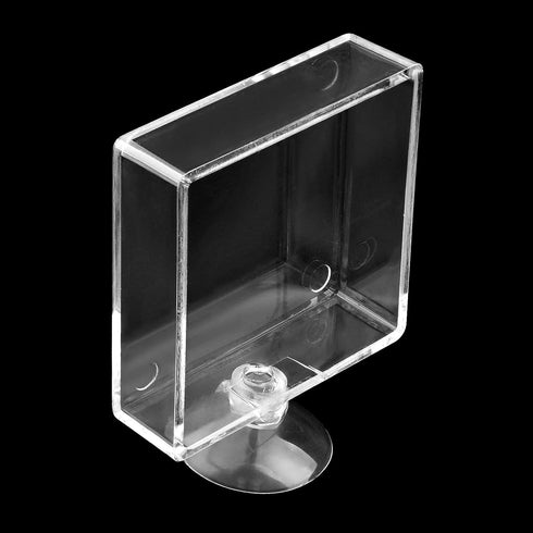 Clear Acrylic Square Shrimp Feeding Dish with Suction Cup for Fish Tank