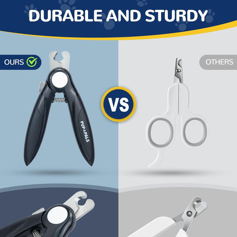 PUP&PALS Large/Medium Dog Nail Clipper: Sharp Stainless Steel Blade with Anti-Slip Grip for Easy Cutting of Thick Claws