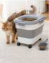 20-23Lbs Collapsible Dog Food Storage Container with Casters and Scoop, Travel Silicone Bowl - Keeps Dry Food Fresh