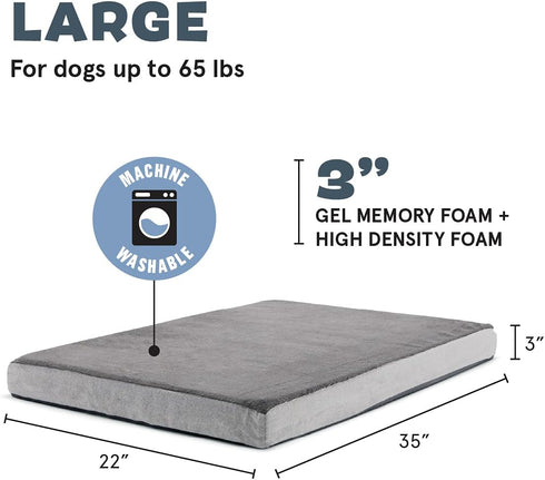 Barkbox Orthopedic Dog Bed, Comfortable Memory Foam Mattress for Joint Relief, Waterproof with Non Skid Bottom, Large,