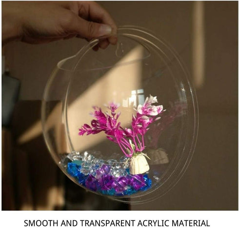 Creative Acrylic Hanging Wall Mounted Fish Tank, Mini Aquarium Planter for Home Decor
