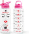Home Tune 32oz Motivational Water Bottle with Straw & Time Marker, BPA FREE, Leak Proof, Easy Clean (Savage & Average)