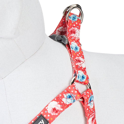 Blueberry Pet 9 Patterns Step-in Spring Scent Inspired Rose and Polka Dot Print Dog Harness, Chest Girth 16.5" - 21.5"