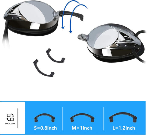 Swim Goggles, Anti Fog Swimming Goggles with UV Protection Mirrored & Clear Lenses