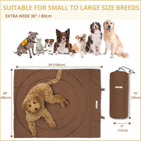 Portable Dog Mat - Waterproof & Foldable Pet Bed for Indoor, Outdoor, Travel, Camping, Grooming & Training