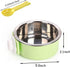 kathson 3 PCS Crate Dog Bowl, Stainless Steel Removable Hanging Food and Water Feeder Bowls for Pets