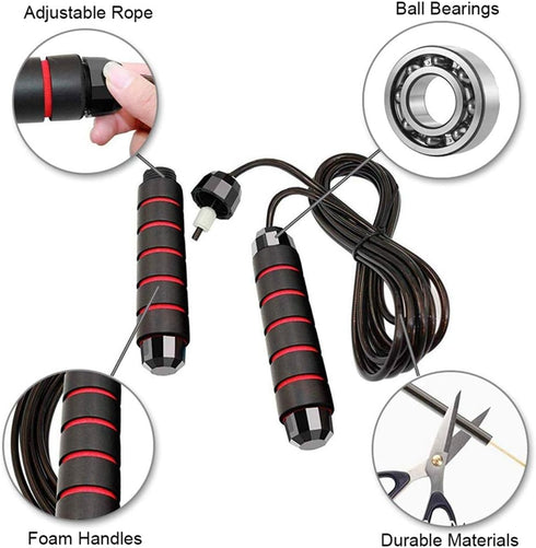 Redify Jump Rope,Jump Ropes for Fitness for Women Men and Kids,Speed Jumping Rope for Workout with Ball Bearings,Adjustable Skipping Rope for Exercise&Slim Body at Home School Gym by Redify