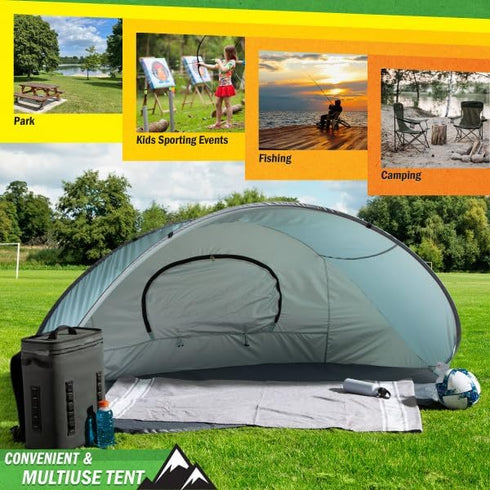 Pop-Up Beach Tents, Instant Shade Canopies with UV Protection, Water and Wind-Resistance for Sun and Camping